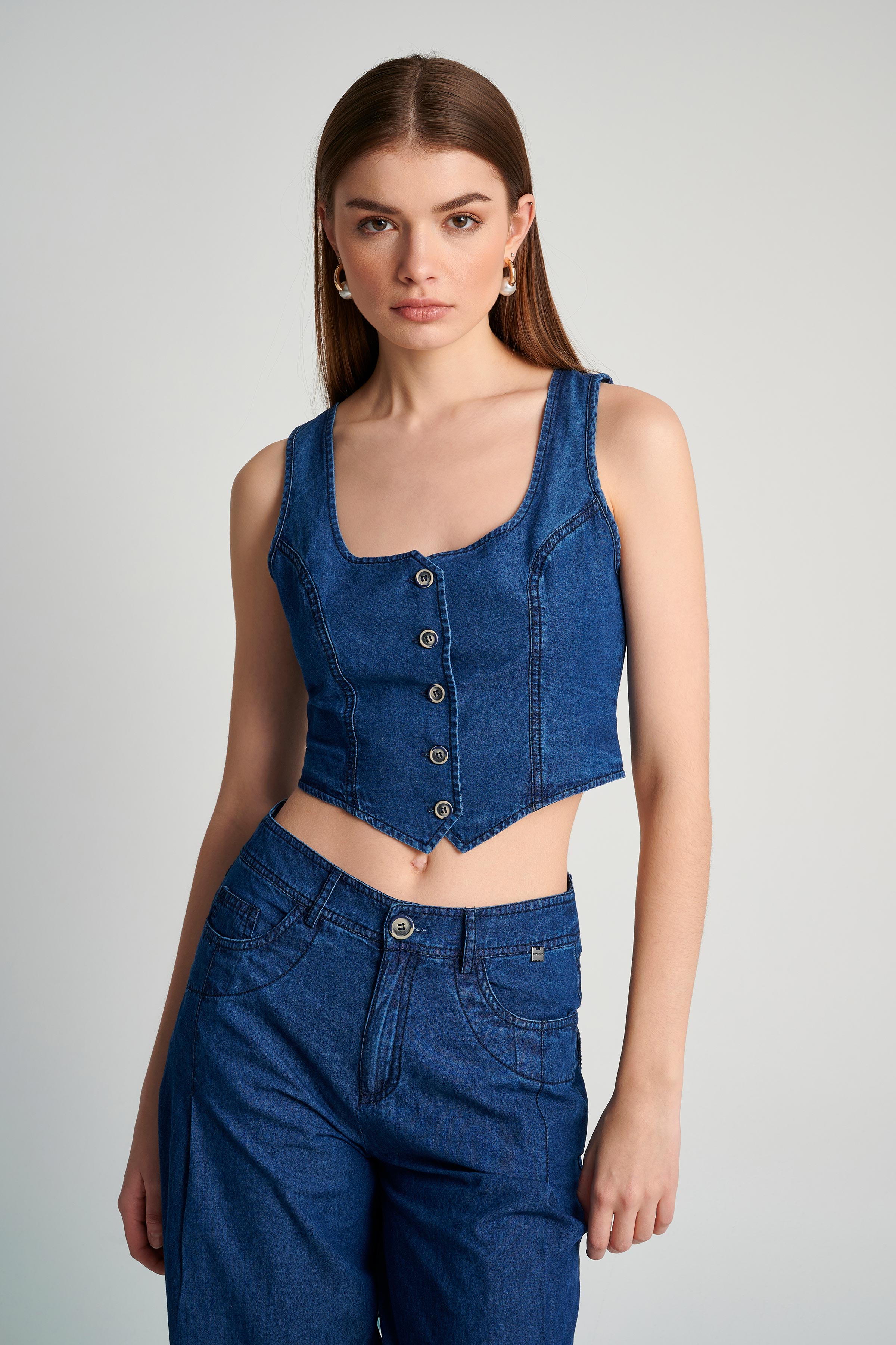 Γιλέκο τύπου denim – 5206634826909