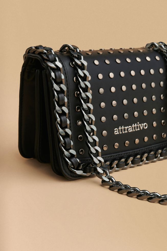 Black studded cross body bag online