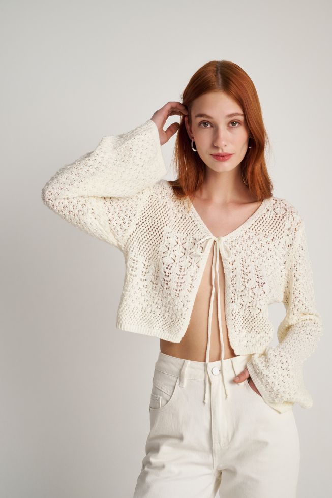 Crochet cardigan Off white attrattivo