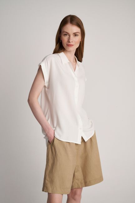 Monochrome sleeveless shirt - Off white