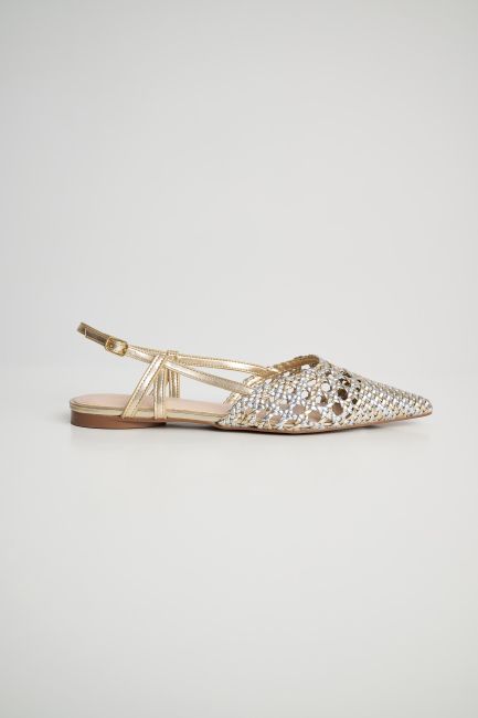 Perforated pointed-toe sandals - Silver