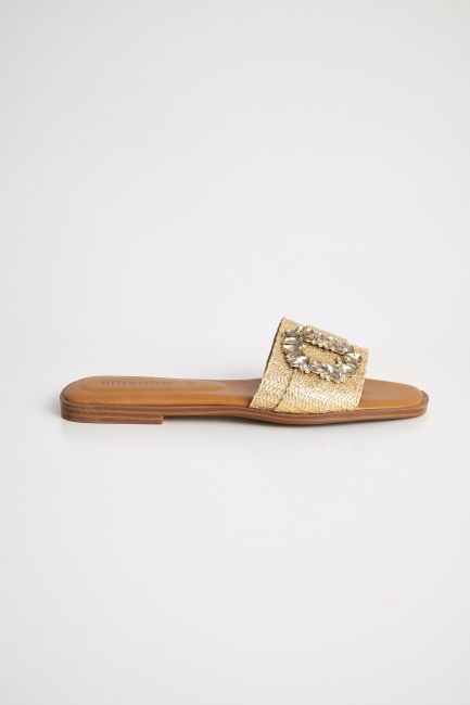 Crystal-embellished sandals - Beige
