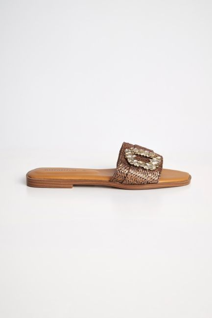 Jewel detail sandals - Brown