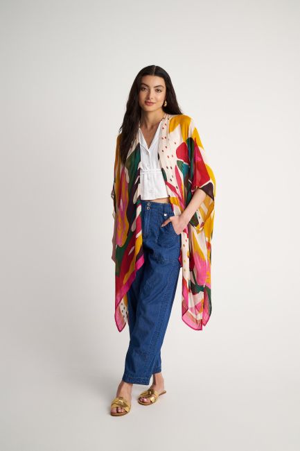 Printed kimono - Fuchsia