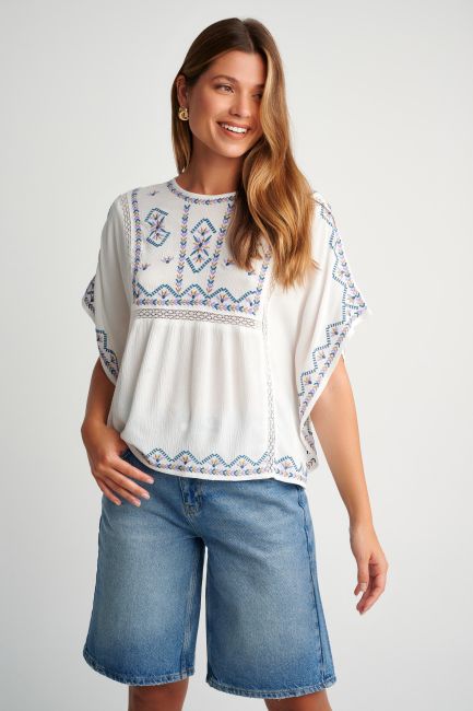 Embroidered tunic - Off white