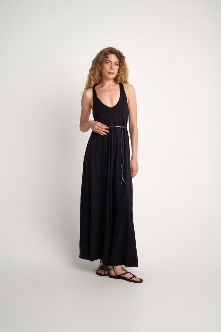 Open-back maxi dress - Black