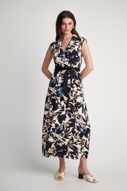 Sleeveless dress in floral print - Multicolor