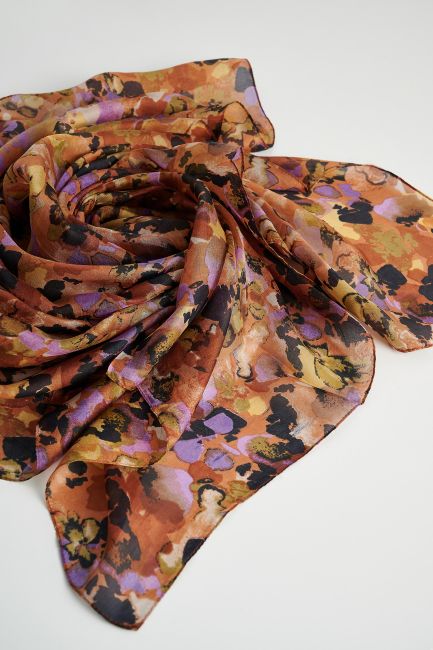 Printed silk scarf - Multicolor