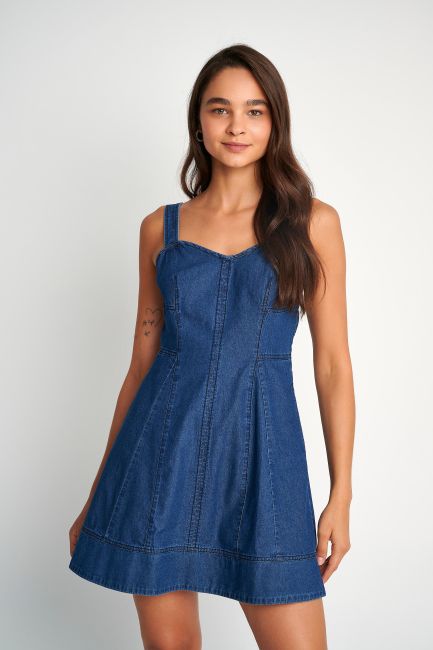 Mini denim dress - Blue