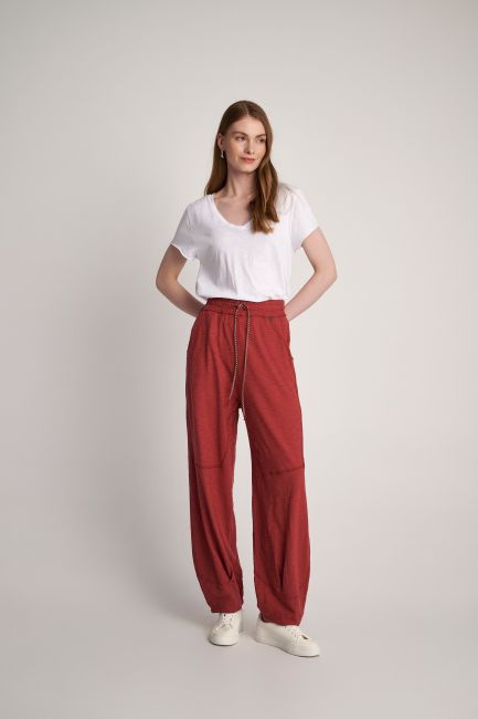 Seam-detail baggy trousers - Rust
