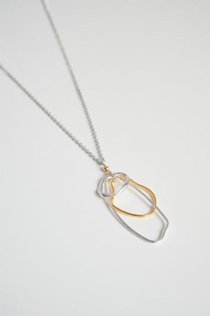 Abstract-element handmade necklace - Silver