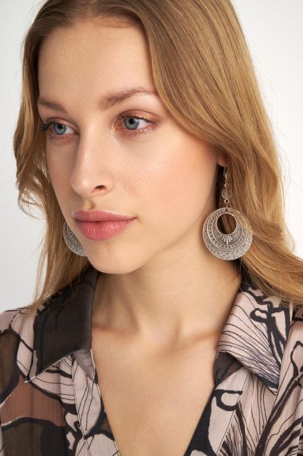 Engraved dangle earrings - Silver