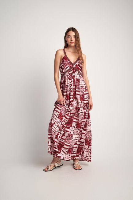 Backless printed dress - Pomegranate