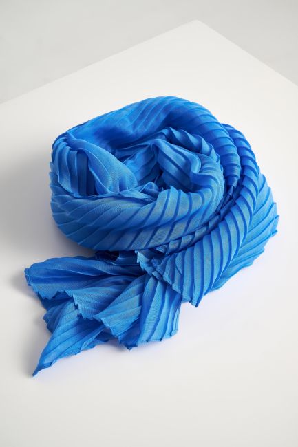 Pleated scarf - Blue