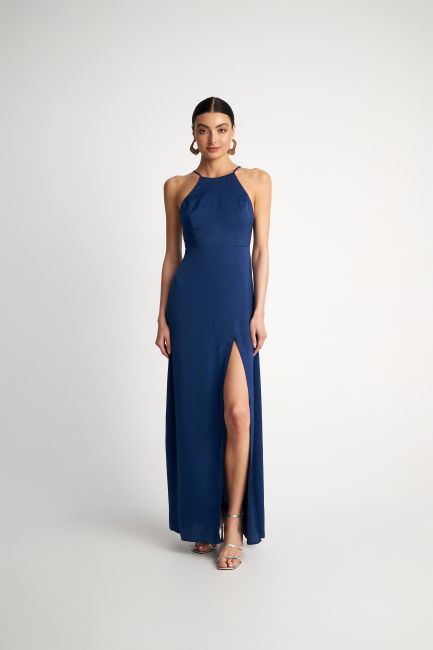 Φόρεμα μακρύ halterneck - Blue