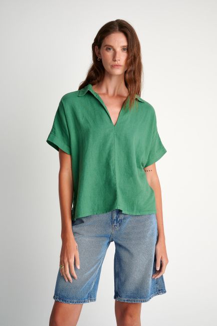 Linen blend tunic - Green