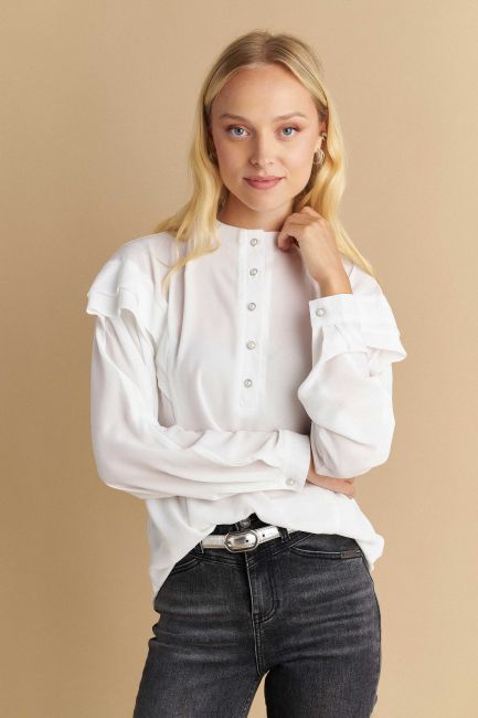 Jewel-buttons tunic - White