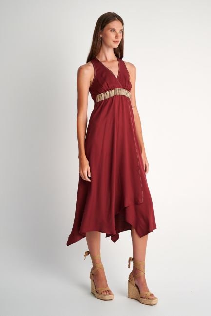 Φόρεμα μακρύ μεσάτο - Pomegranate