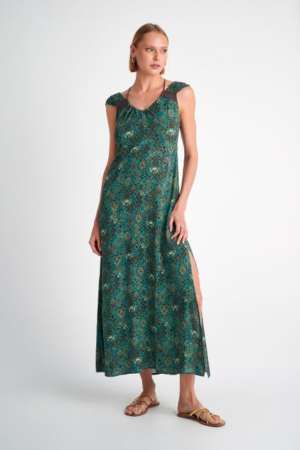 Side-slit printed dress - Multicolor