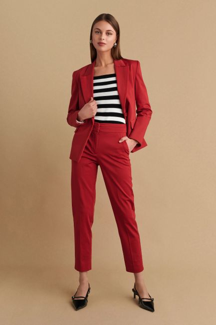 High-waist suit trousers - Red