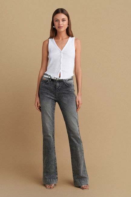 Washed flare jeans - Grey