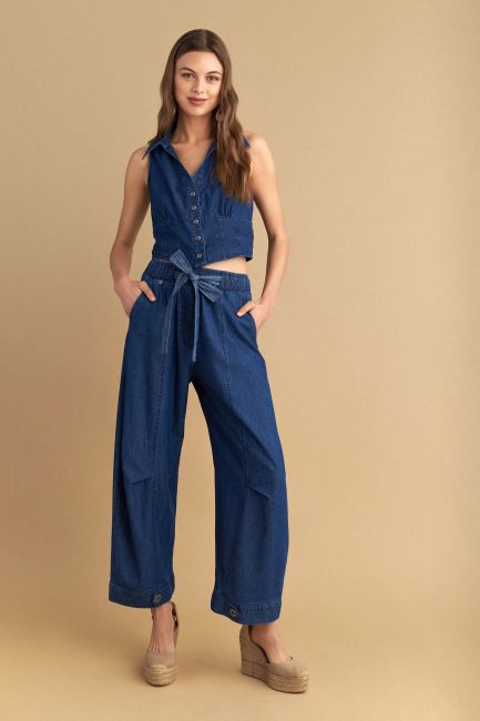 Denim look barrel pants - Blue