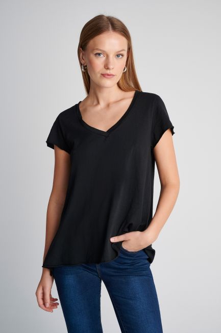 Monochrome basic blouse - Black