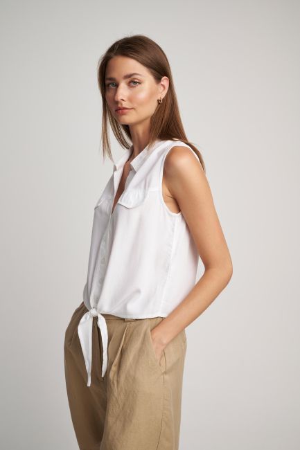 Tie-front shirt - White