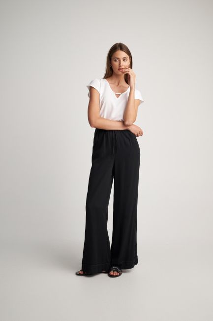 High-waisted culottes in monochrome - Black
