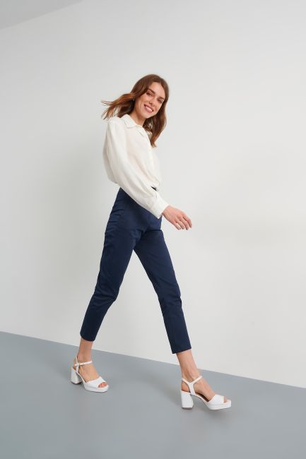 Office style monochrome trousers - Blue