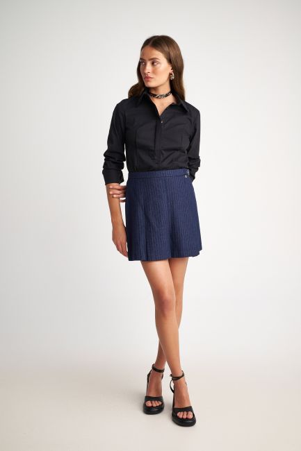 Thin-stripe mini skirt - Blue