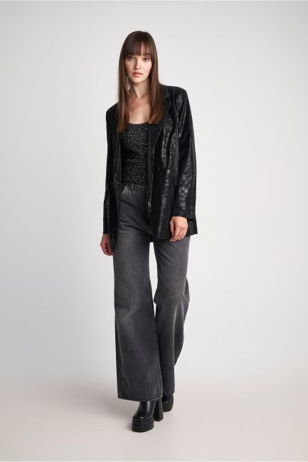 Σακάκι ριχτό leather-look - Black