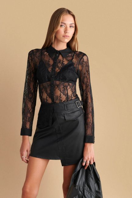 Lace shirt - Black