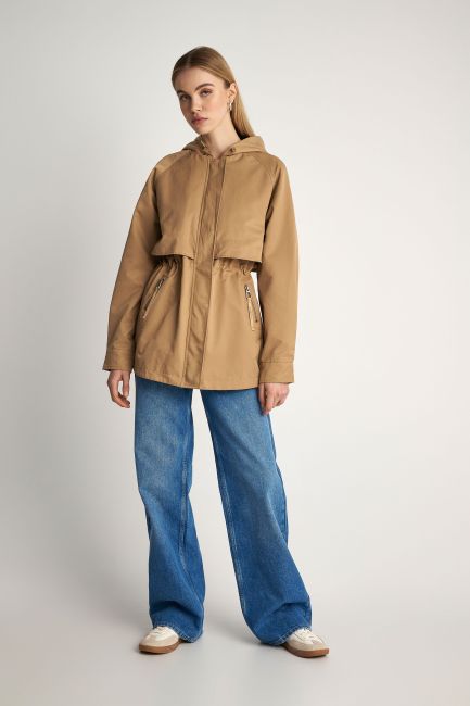 Drawstring-waist jacket - Camel