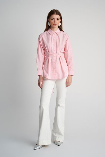 Self-tie maxi shirt - Pink