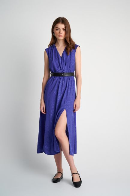 Φόρεμα μακρύ με ανάγλυφο σχέδιο - Mauve
