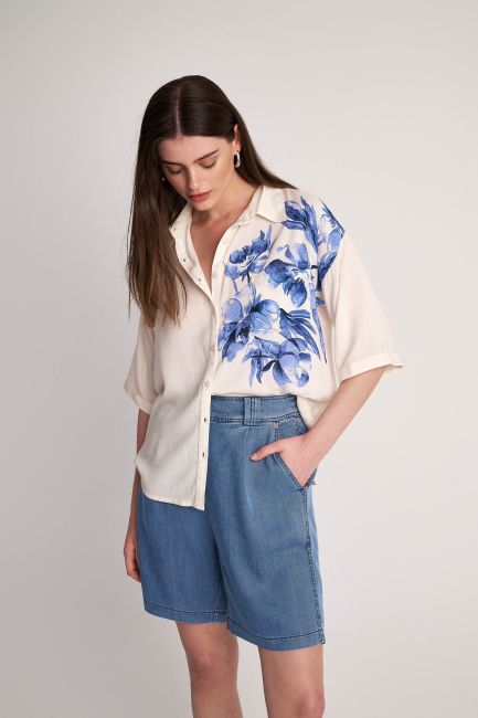 Floral print shirt - Off white