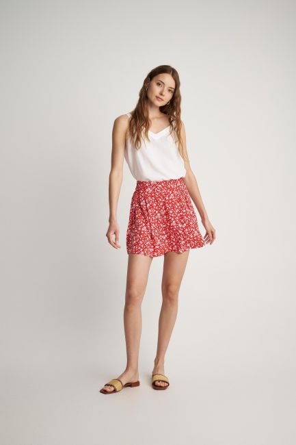 Floral-print shorts - Red