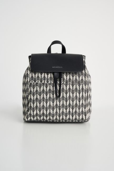 Ethnic-pattern backpack - Black