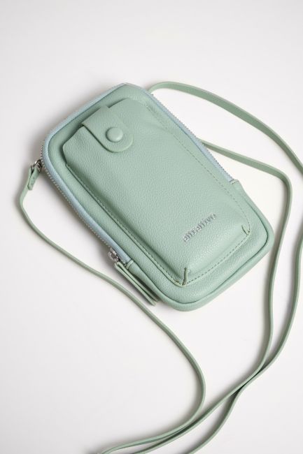 Leatherette phone bag - Mint