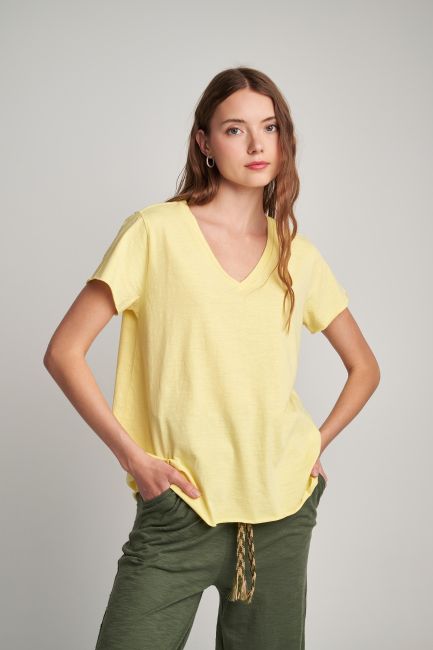 T-shirt μονόχρωμο - Yellow