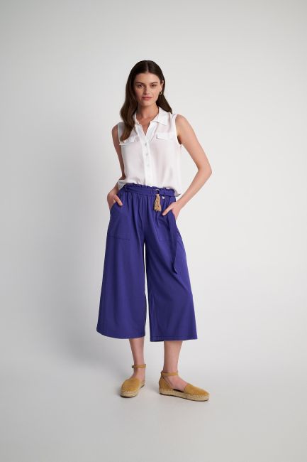 Elastic waist jupe culotte - Blue mauve