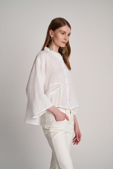 Linen kimono shirt - White