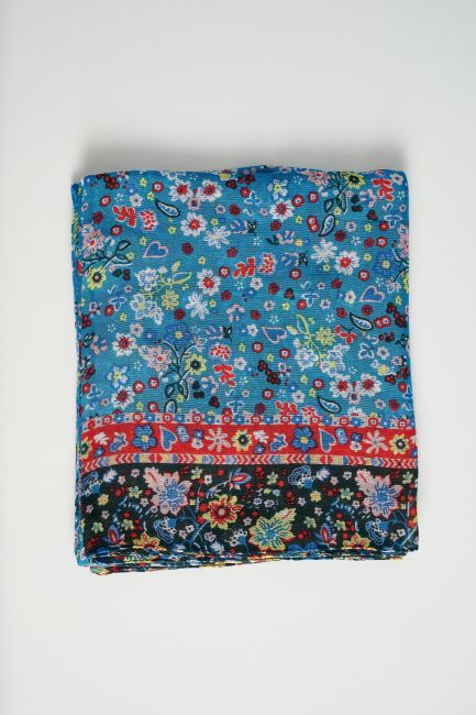 Scarf in floral print - Blue