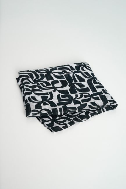 Geometric-print scarf - Black
