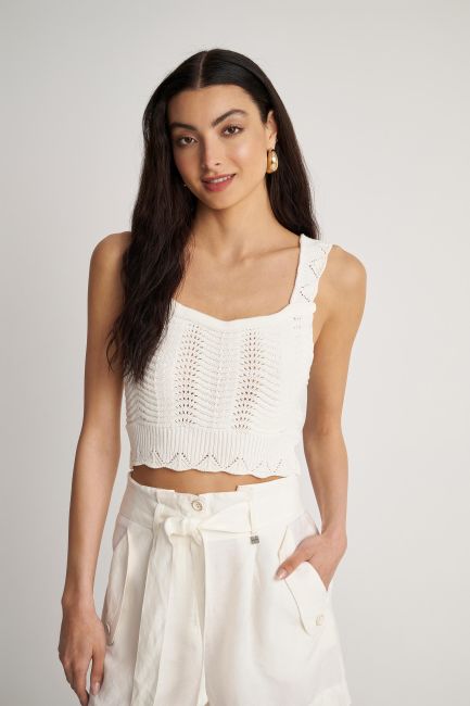 Knitted bustier - Off white