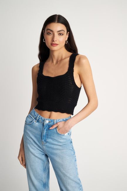 Knitted bustier - Black