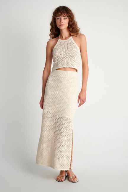 Lurex knit skirt - Off white