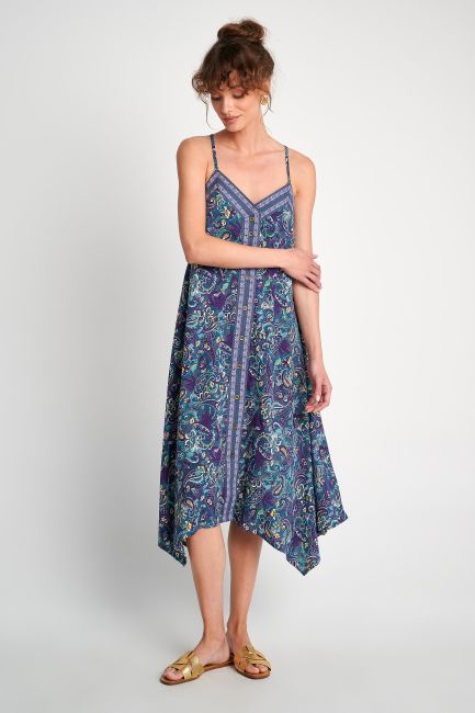 Paisley-print buttoned dress - Multicolor