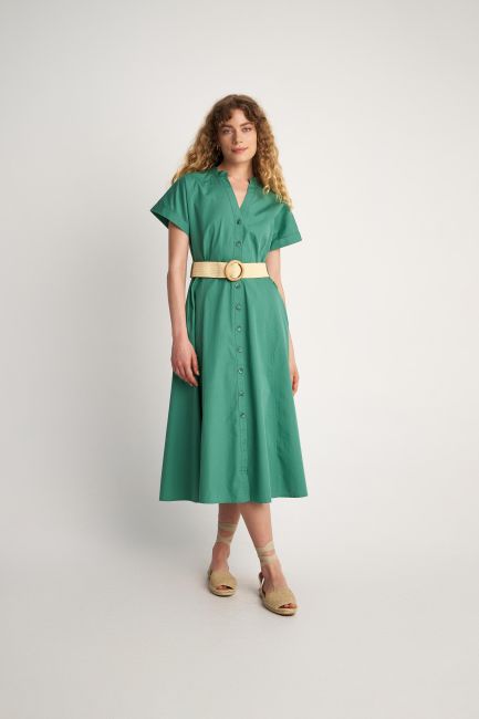 Φόρεμα σεμιζιέ με ζώνη - Green